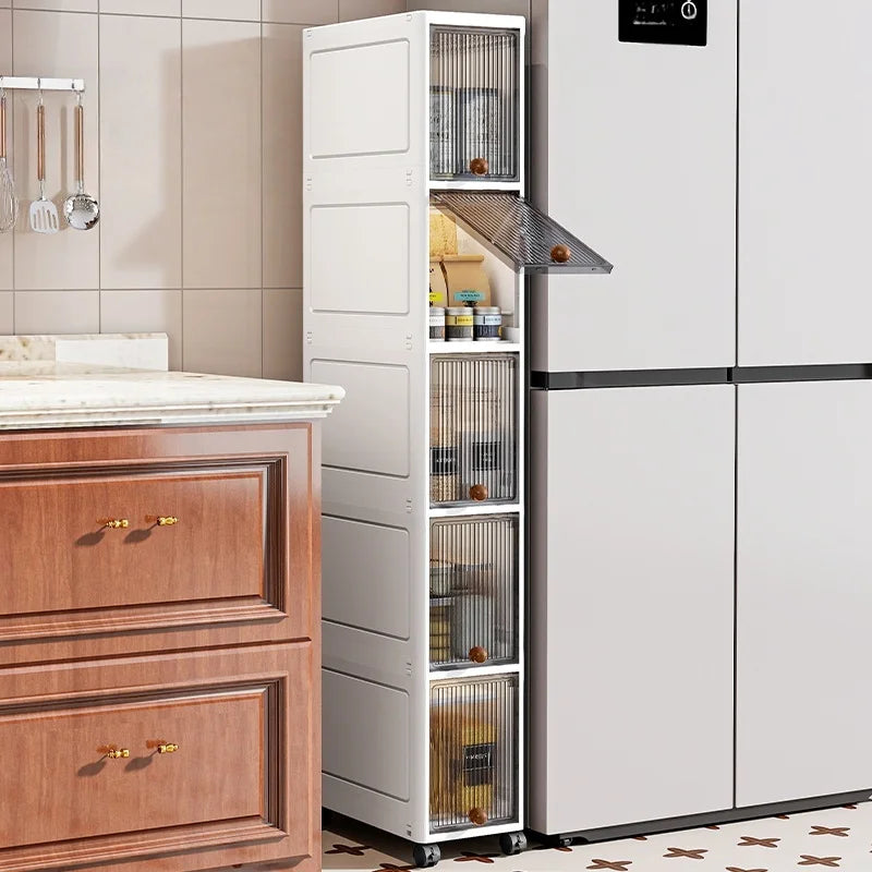Slim Cabinet 20cm Wide Rolling Storage 2-6 Tiers Large Capacity Space-Saving Heavy-Duty for Kitchen Living Room Bedroom Oasis Select