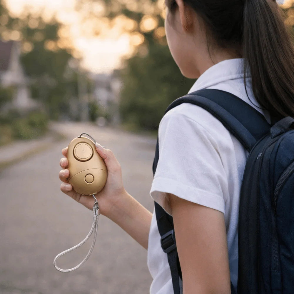 Sound Alert Loud Siren Personal Alarm LED Flashlight Egg-shaped Security Alarm 130dB Sound Safety Alarm Travel Oasis Select