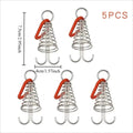 Stainless Steel Camping Wind Rope Buckle Octopus Hook Tent Rope Adjuster Deck Nail Fixed Outdoor Camping Gear Oasis Select red-5pcs
