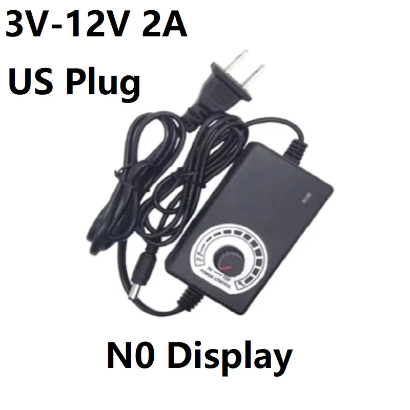AC Adjustable Power Adapter 9V 12V 24V 1A 2A 3A Adapter 34PCS 8PCS 108PCS Universal AC Power Adapter Various Voltage DC Source Oasis Select US 2A