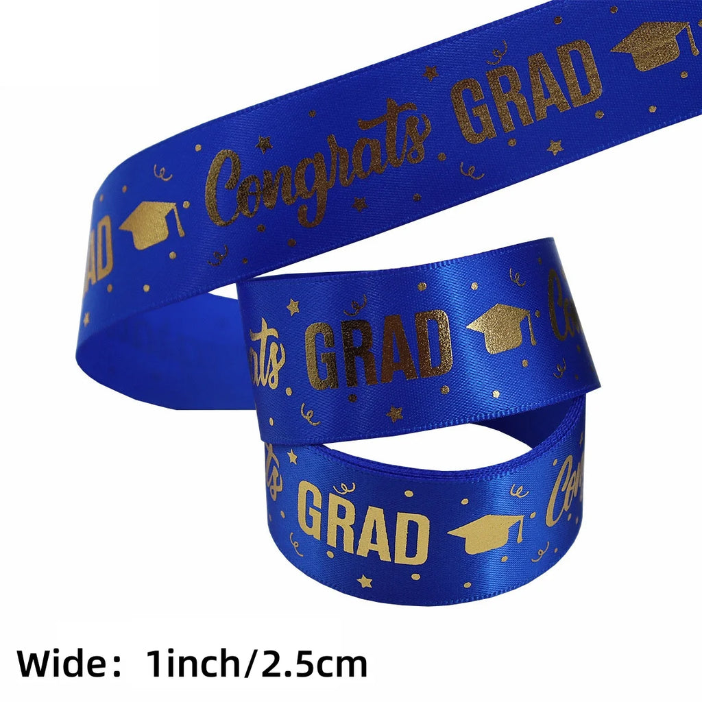 1 Roll，5 Yards Graduation Gift Packaging Ribbon,Decoration Party DlY Bow Ribbon, Graduation Ceremony CampusParty Supplies Oasis Select Deep Sapphire