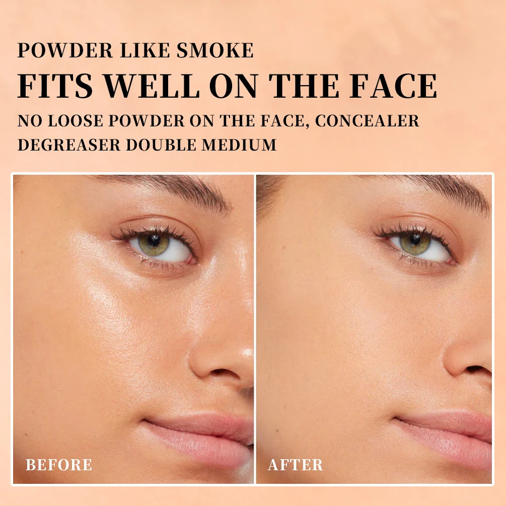 QIBEST Matte Pressed Powder – Oil Control & Full Coverage