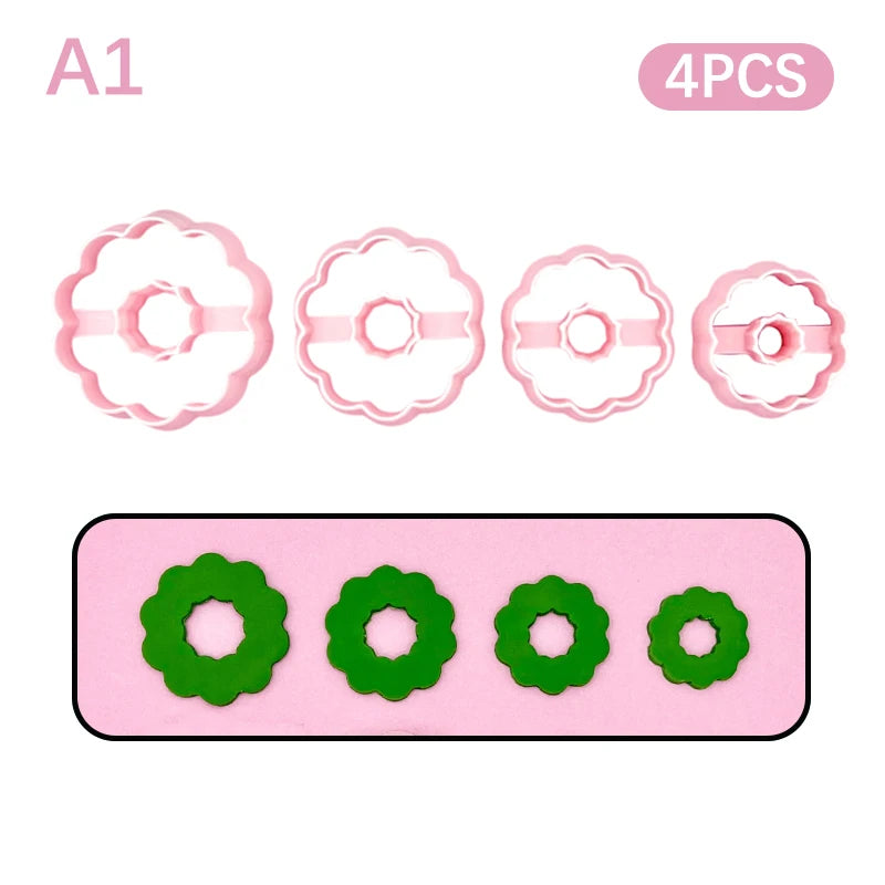 Christmas Tree & Wreath Polymer Clay Cutters – 4pc DIY Set