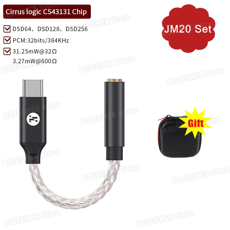 JCALLY JM20/JM20 Max Portable Headphones Amplifier CS43131 Chip Audio Decoder Type-C To 3.5mm Digital Audio Adapter For Android Oasis Select JM20 Set