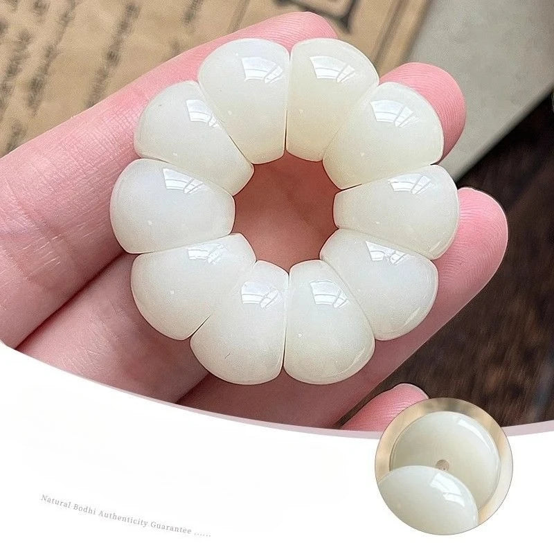 Zen Buddhist Prayer Bead Finger Ring Polished Crescent Mala Bead Band Meditation Stress Relief Spiritual Jewelry for Daily Wear Oasis Select