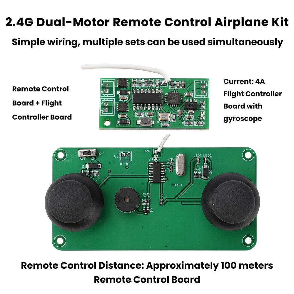 2.4G Dual Motor RC Aircraft DIY Kit Fixed-Wing Glider Differential RC Circuit Board Flight Controller Board Oasis Select