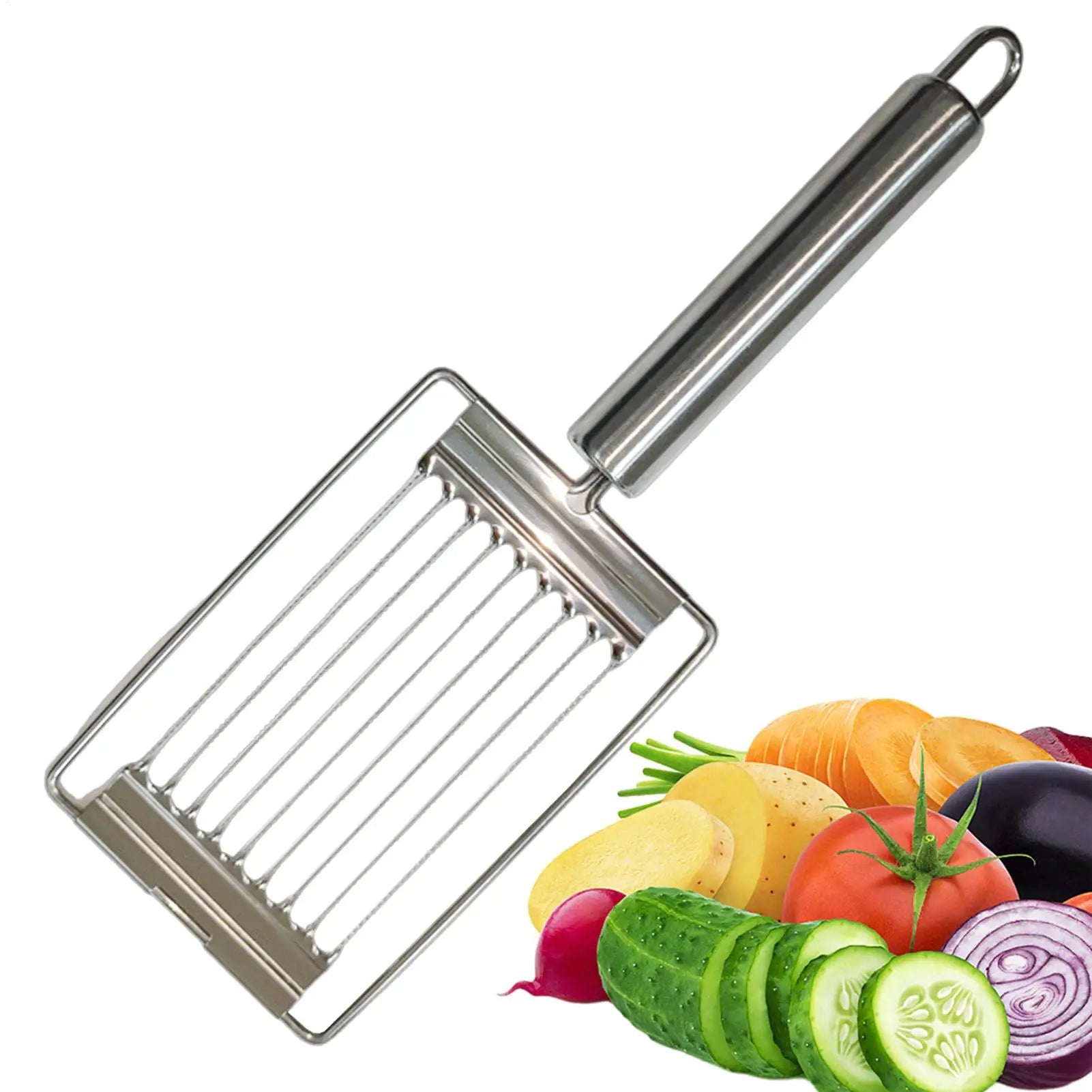 Stainless steel Hand Slicer Handheld Boiled Egg Slicer Onion Chopper Kitchen Gadgets Tomato Slicing Tool for Egg Ham Fruit Oasis Select