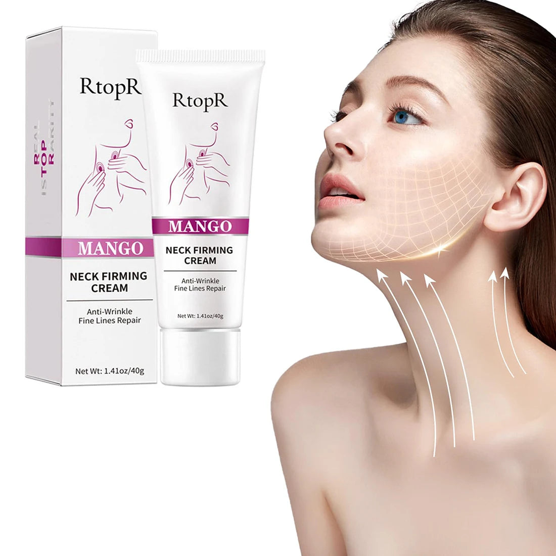 Collagen Neck Firming Cream Mango Natural Essence Neck Cream Nourishing Moisturizes Rejuvenation Lift Tighten Neck Skin Care 40g Oasis Select