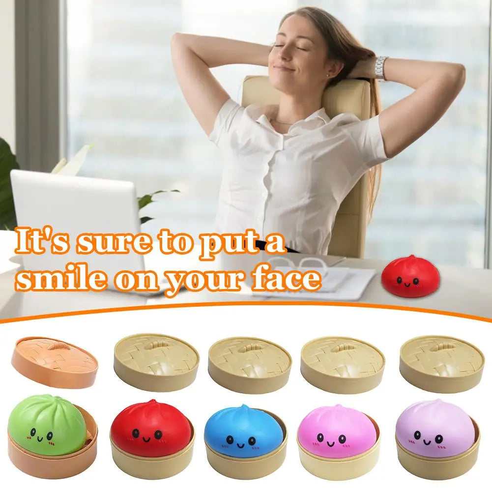 Dumpling Squishy Squeeze Toy – Colorful Soft TPR Fidget Ball Squishy Fidget Toy Oasis Select
