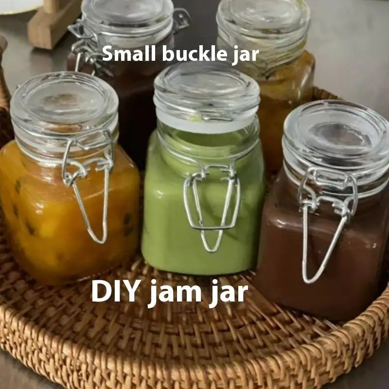 50/100ml Glass Bottle Sealed Jar For Kitchen Food Pickle Fruit Canned Transparent Big Mouth Jam Bottle Storage Jar Household Oasis Select
