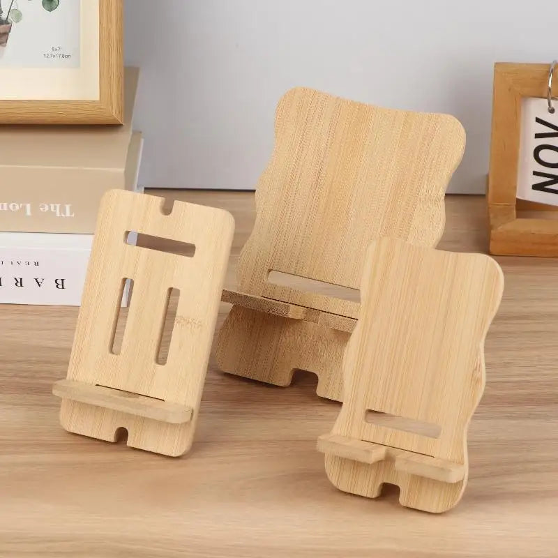 1pcs Wooden Desktop Phone Holder Desktop Lazy Mobile Phone Stand Tablet Stand Universal Multi-Functional Wooden Stand Oasis Select