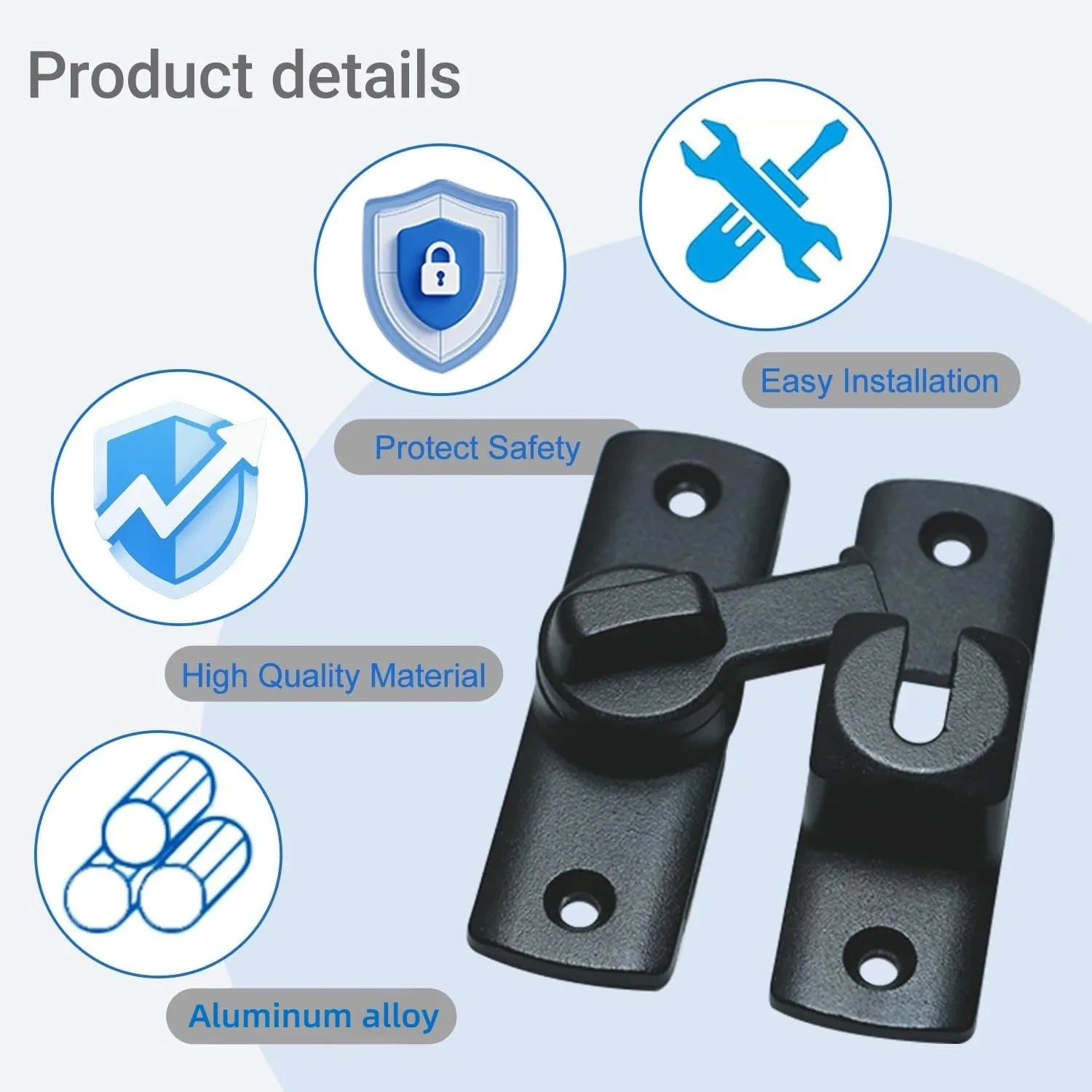 Barn Door Flip Lock 90/180° – Sliding Door Latch | Matte Black Sliding Door Latch Oasis Select