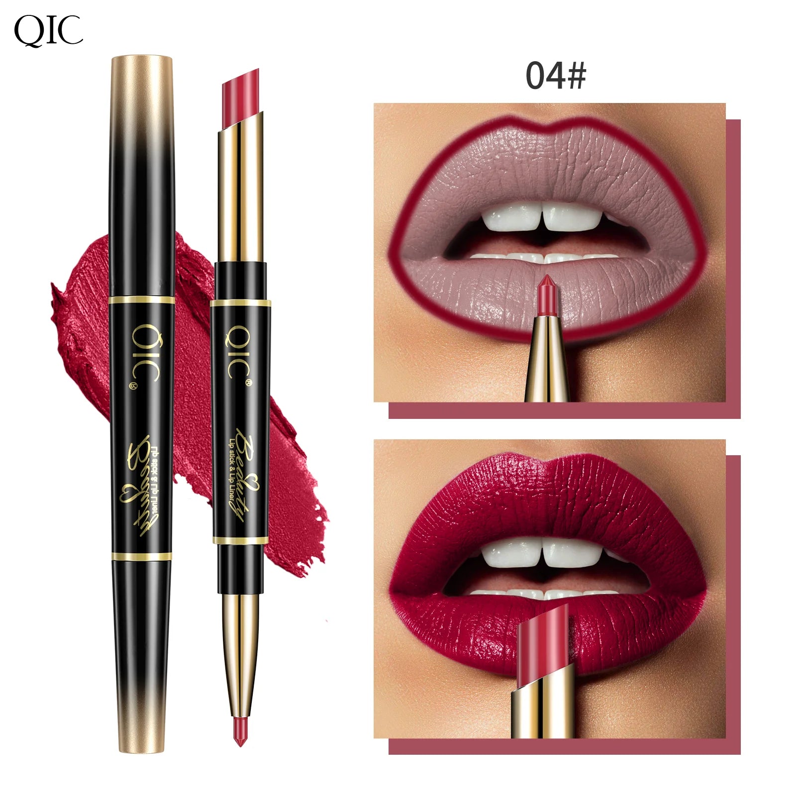 QIC Matte Velvet Lip Liner Pencil – Long-Lasting Contour