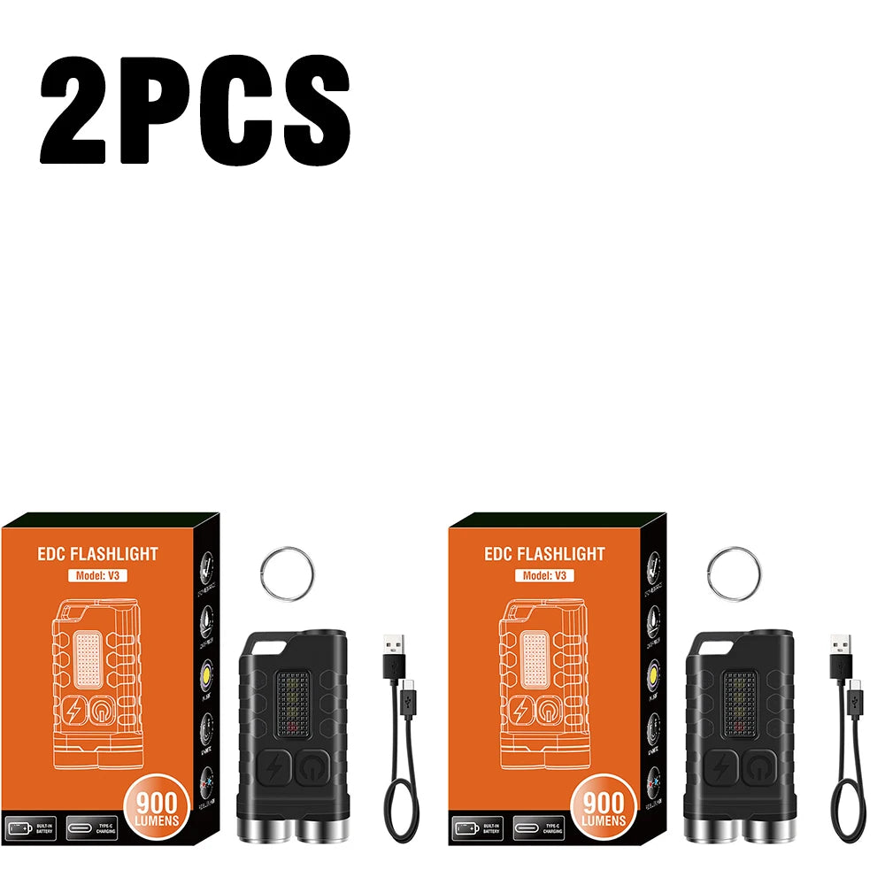 ZHIYU V3 EDC Keychain Flashlight 900 Lumens USB-C Rechargeable