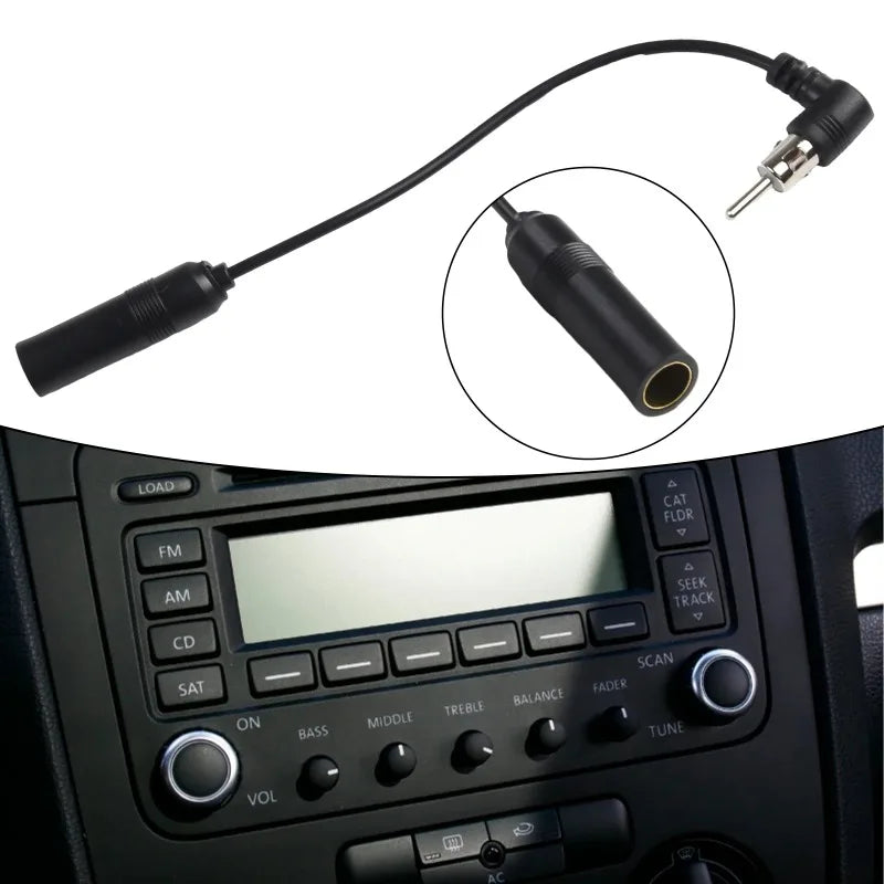 AM/FM Radio Antenna Adapter Stereo Audio Vehicle Aerial Extension Car Universal Elbow Male To Female Plug Cable Wire Oasis Select