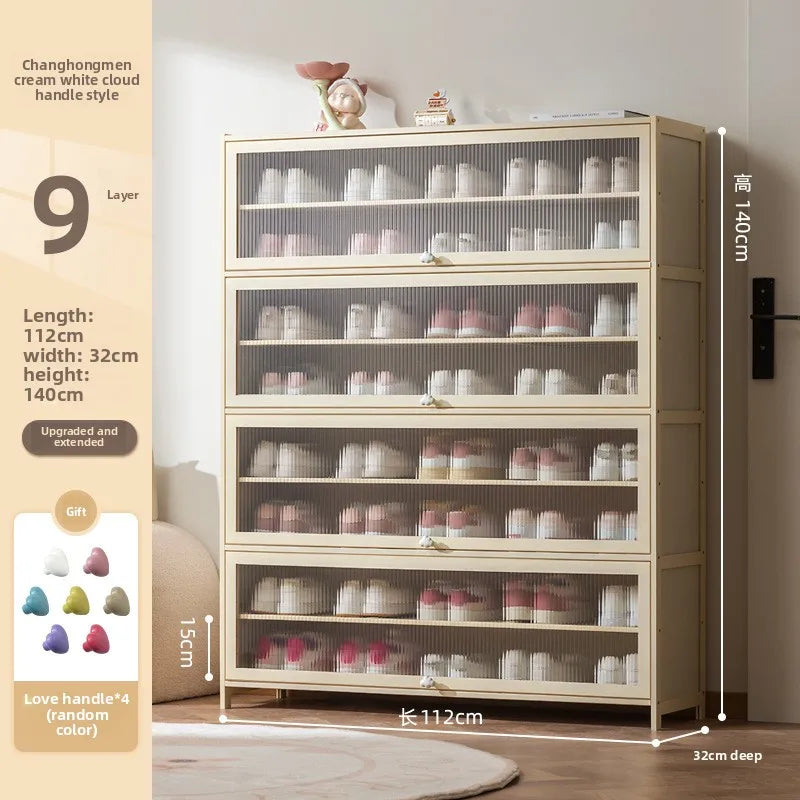 Cream wind dopamine shoe cabinet household simple door multi-layer dust storage shoe rack Oasis Select 9th floor 112