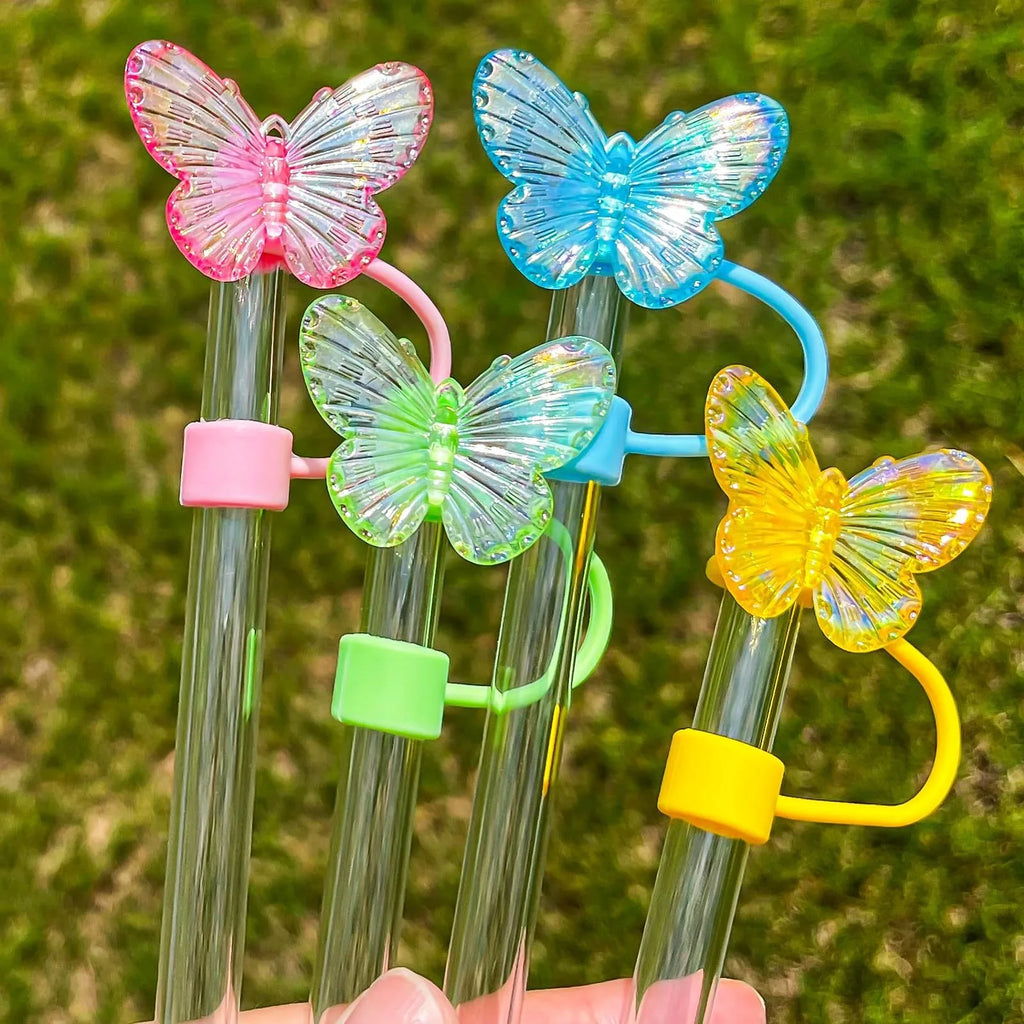 1PC Laser Butterfly Straw Plug Dust Cap For Stanley 30&40Oz Tumbler Reusable 10mm Sippy Cover Water Cup Decoration Accessories Oasis Select