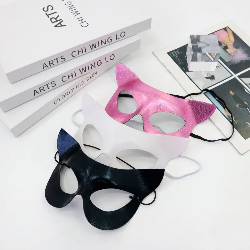 New PVC Cat Face Mask Luxury Venetian Masquerade Mask Women Sexy Fox Eye Mask For Fancy Dress Christmas Halloween Oasis Select