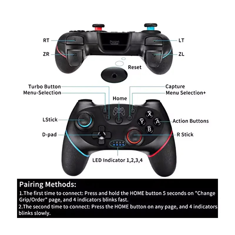 AyeBeau Wireless Bluetooth Gamepad for Nintendo Switch & PC