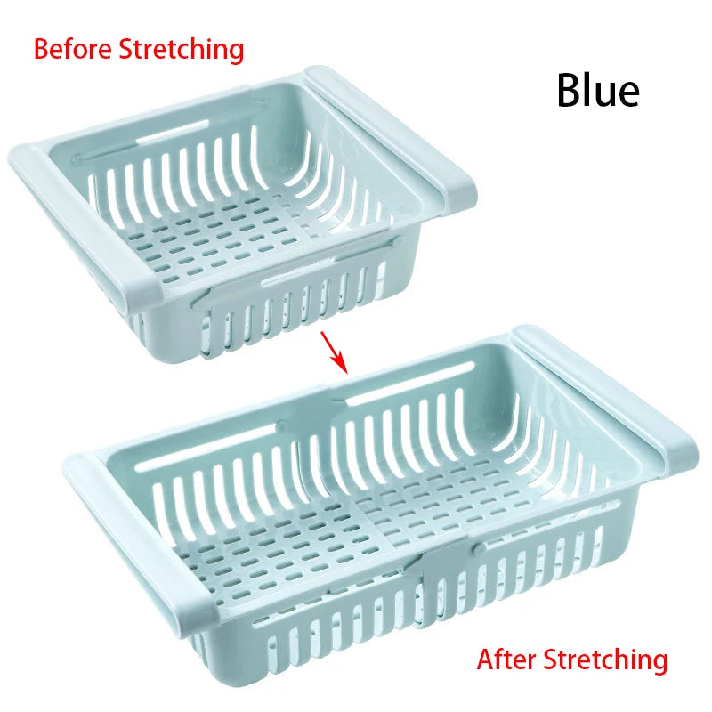 Adjustable Retractable Fridge Storage Rack & Drawer Organizer Fridge Storage Rack Oasis Select 1PC Green