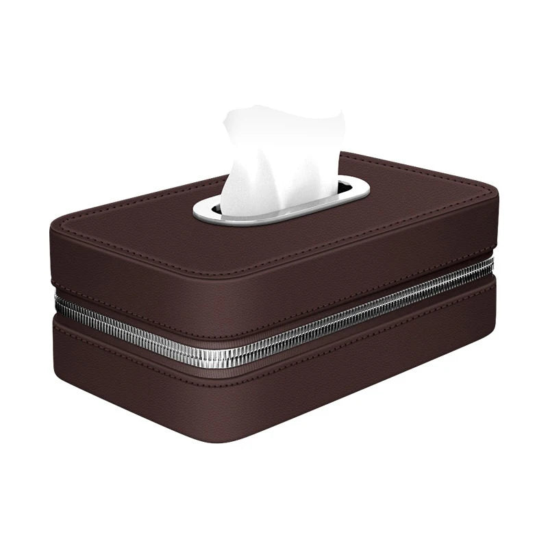Car Leather Tissue Box With A Simple And High-End Feel, Car Seat Back Armrest Box, Multi-Functional Hanging Tissue Storage Box Oasis Select A2