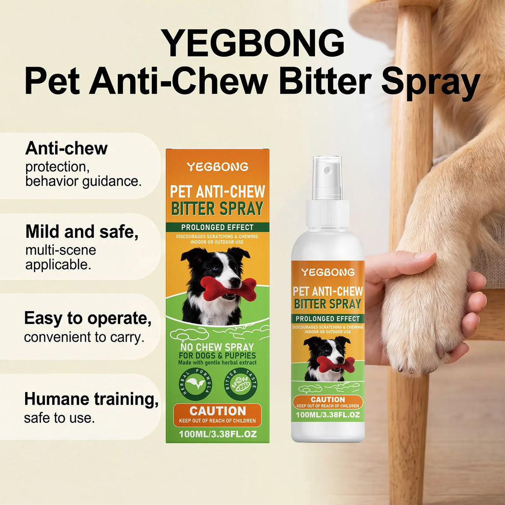 Pet Anti Chew Bitter Spray Pet Behavior Guidance and Repellent Effect Stops Dogs Chewing Licking Indoor Outdoor Training Spray Oasis Select