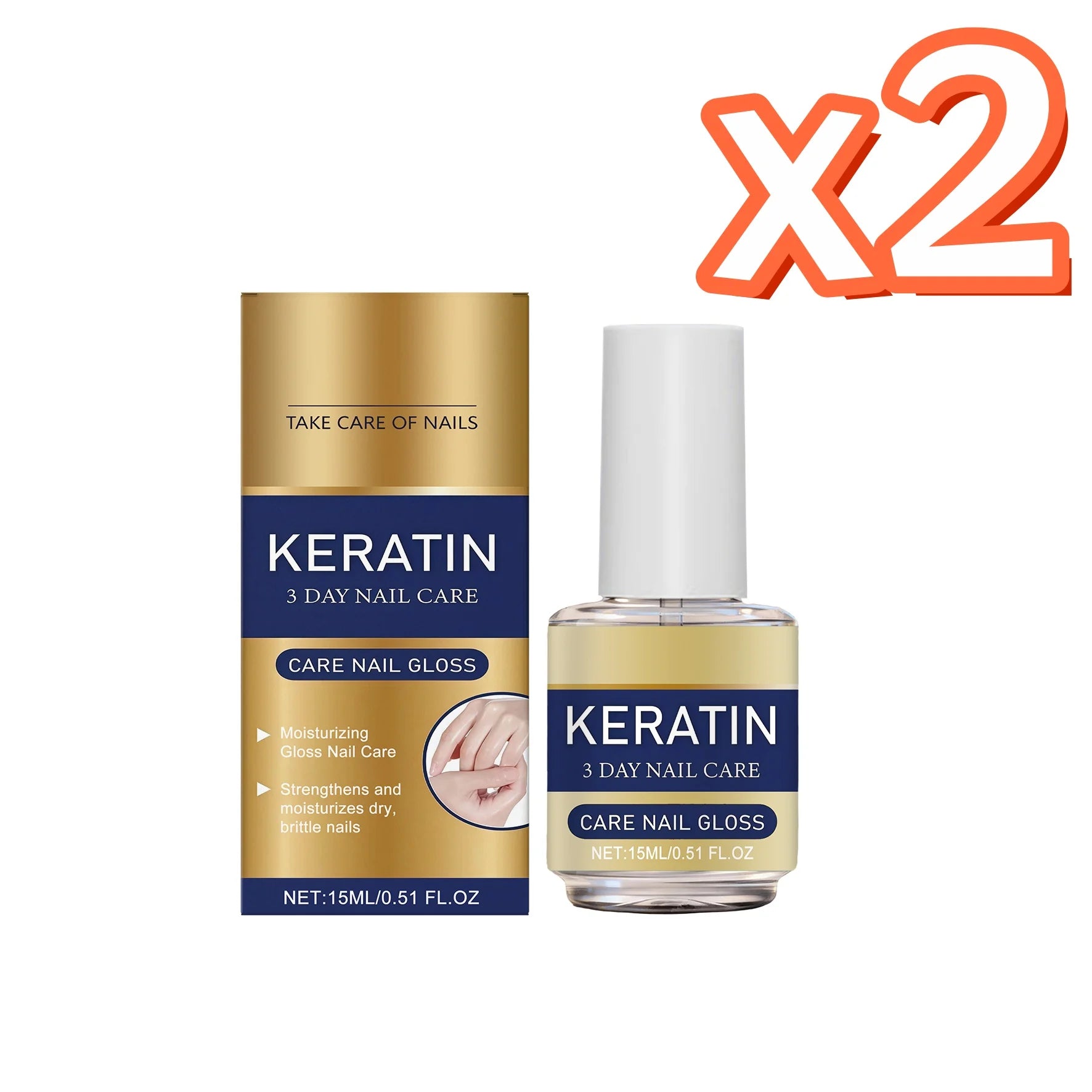 Nail Care Oil Keratin Strengthening Repair Brittle Nail Prevent Breakage Plant Nourish Nails Base Professional Nail Strengthener Oasis Select 15ml Boxed x 2