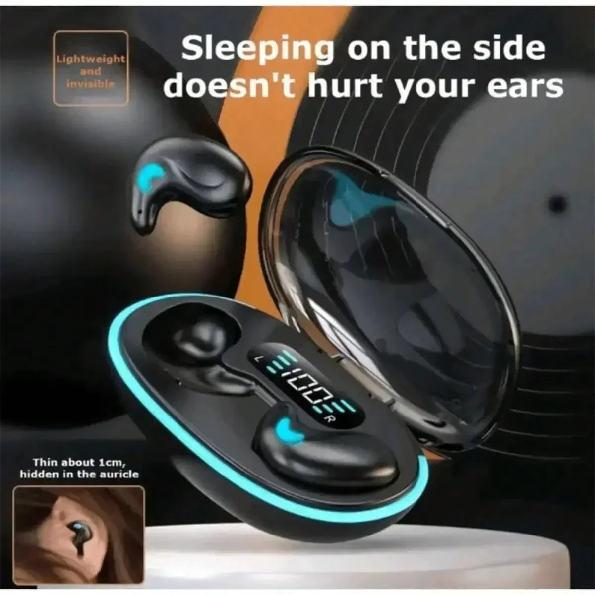 X55Pro Sleeping Bluetooth Earbuds Wireless Bluetooth Earphones Waterproof Hi-Fi Stereo Earpods with Mic Fro all smartphone Oasis Select