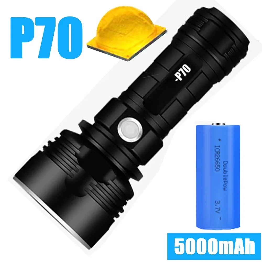 POCKETMAN P70 LED Tactical Flashlight | USB Rechargeable, Waterproof