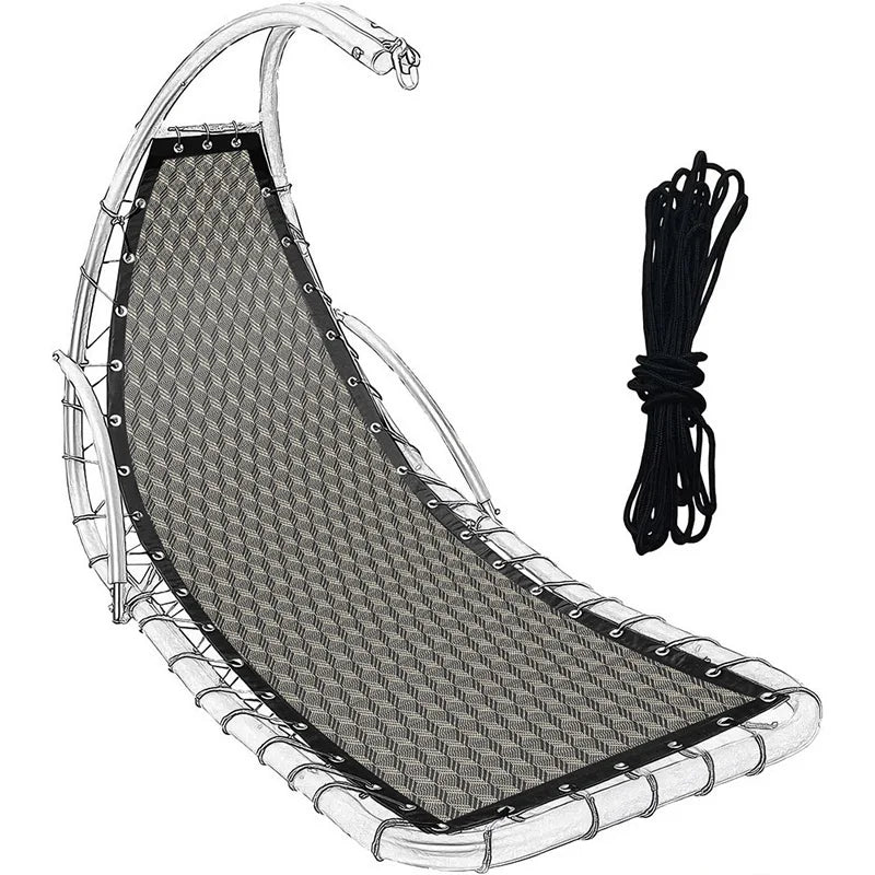 Black Replacement Seat Cloth For Textilene Hanging Swing Chair - 64x197x23CM Garden Swing Replacement Waterproof Dustproof Oasis Select rhombic
