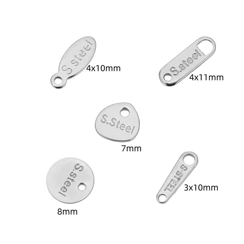 No Fade 50pcs Stainless Steel End Charms Pendants Vacuum Plating Gold Color Chain Extension Tail Charms for Jewelry Making DIY Oasis Select