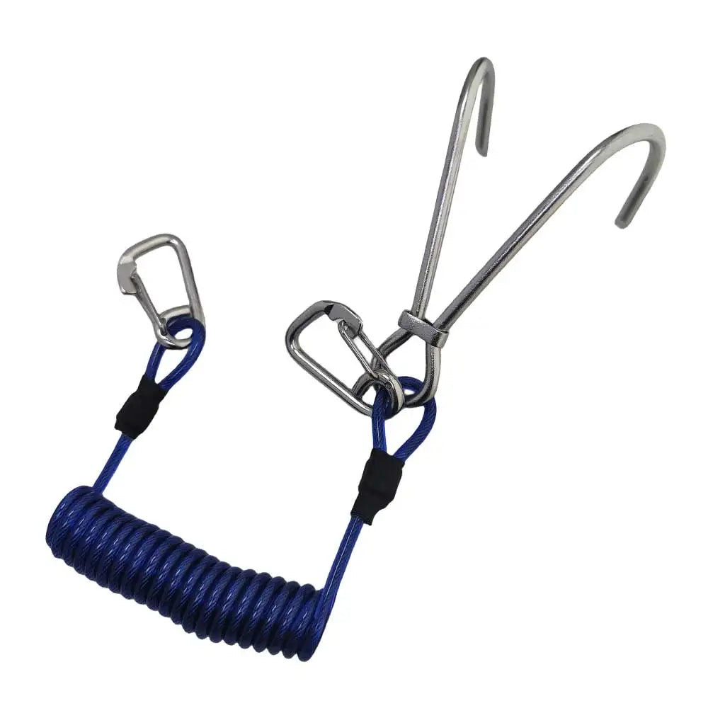 Scuba Diving Reef Double Hook Spiral Coil Lanyard Drift Hook Diver Underwater Safety Tool Oasis Select Double Hook T3