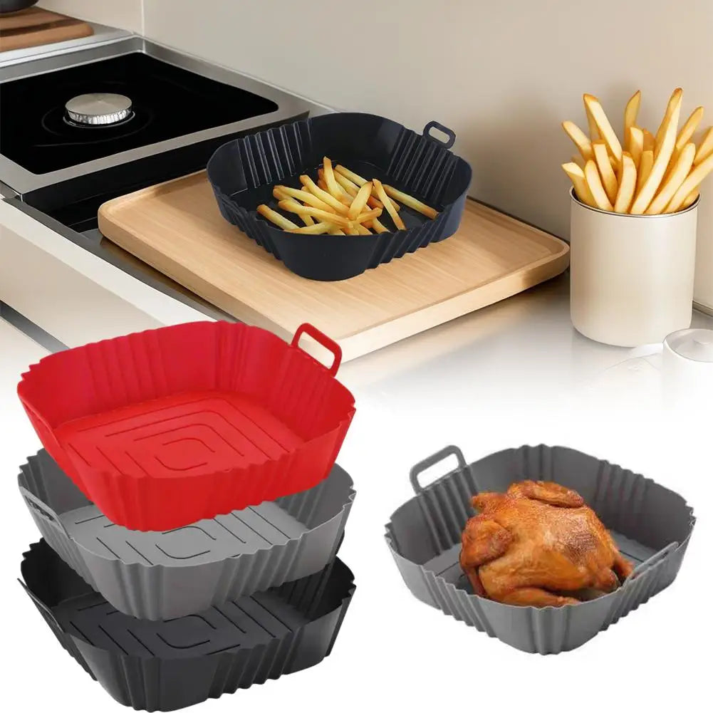 22cm Silicone Air Fryer Liner – Non-Stick Reusable Basket