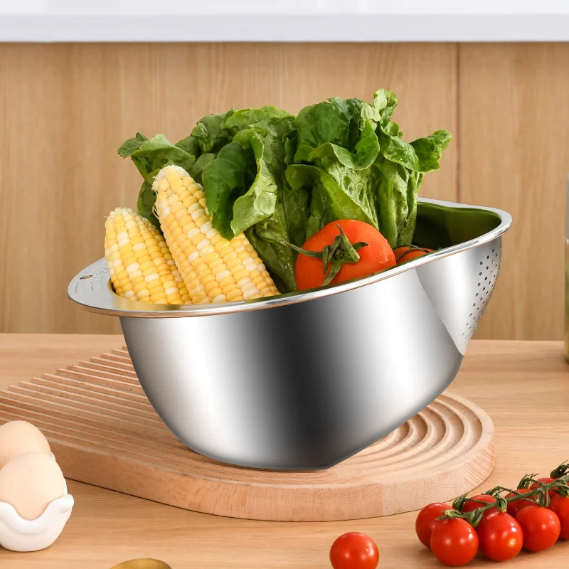 304 stainless steel drain basket Household kitchen washing rice washing dishes special drain basin filter basket Oasis Select