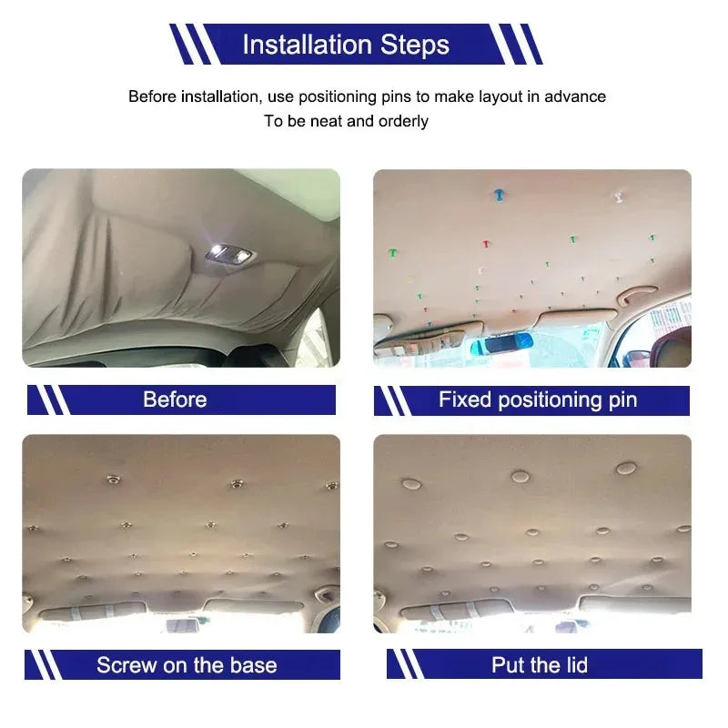 10/20/30/40pcs Car Roof Cloth Fixing Buckle Snap Rivets Retainer Car Interior Ceiling Buckles Headliner Auto Roof Metal Buckle Oasis Select