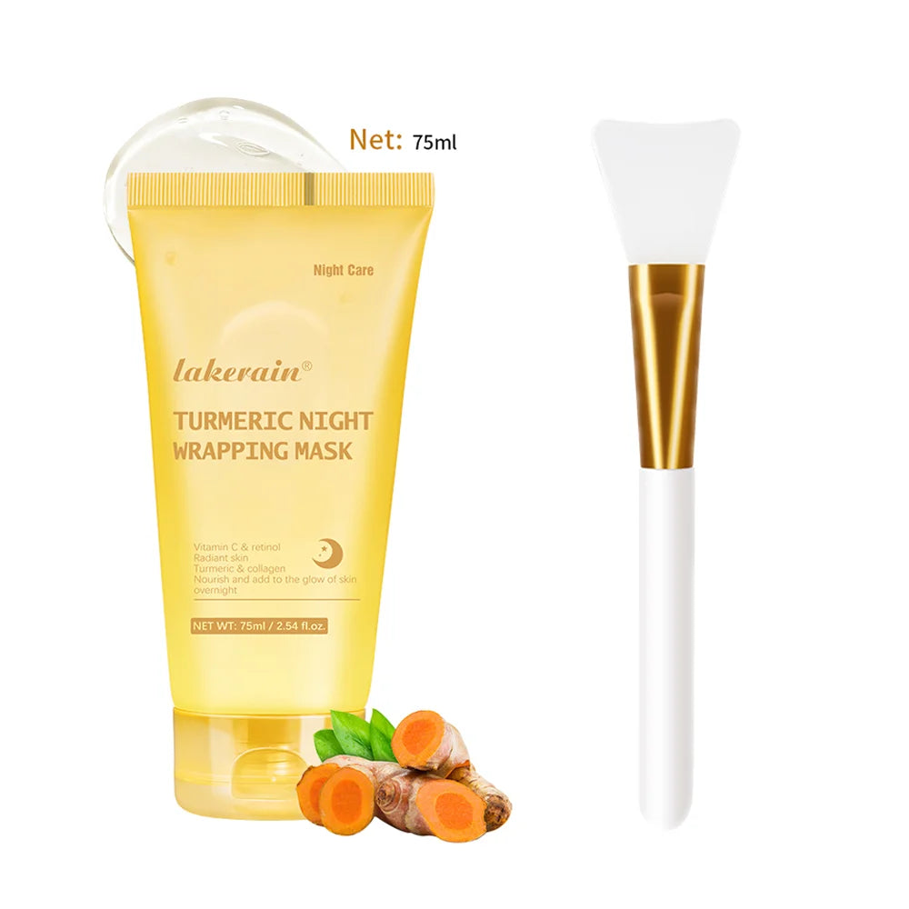 Collagen Facial Mask And Brush Set Rejuvenates Moisturizes Brightens Skin For Glowing Elasticity Korean Face Care Treatment Oasis Select turmeric 1