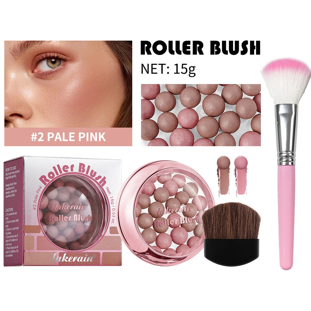 Long Lasting Roll-on Blush Shimmer Matte Finish with Brush Lightweight Glossy Texture Natural Look for Daily Face Makeup Oasis Select 02