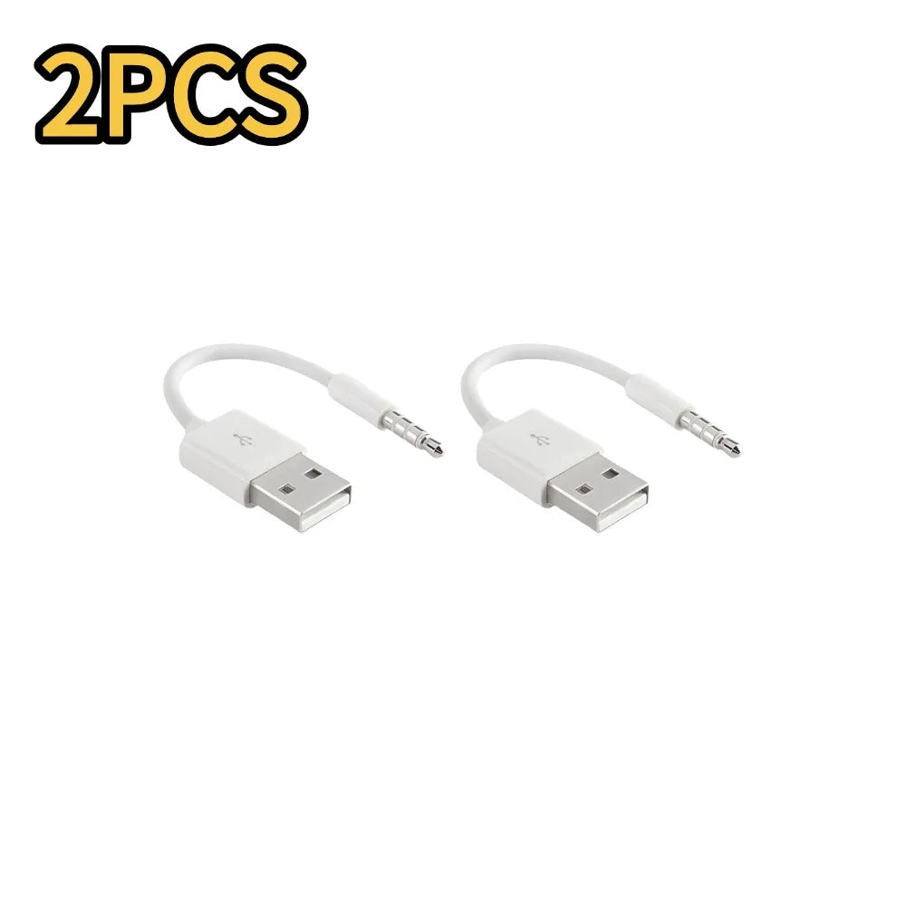 Charger Data USB 3.5mm Sync Audio Cable For IPod Shuffle 3rd 4th MP3 Player 7th 6th 5th 1st Gen Accessories Oasis Select 2pcs