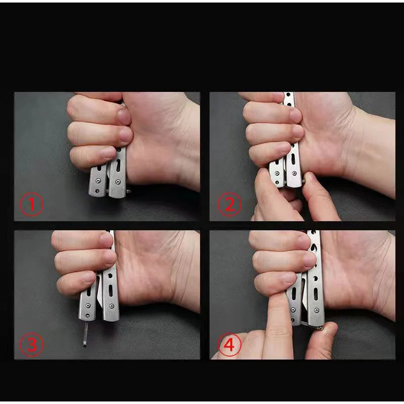 SLADE Butterfly Knife Trainer – Safe Stainless Steel Practice Tool Butterfly Knife Trainer Oasis Select