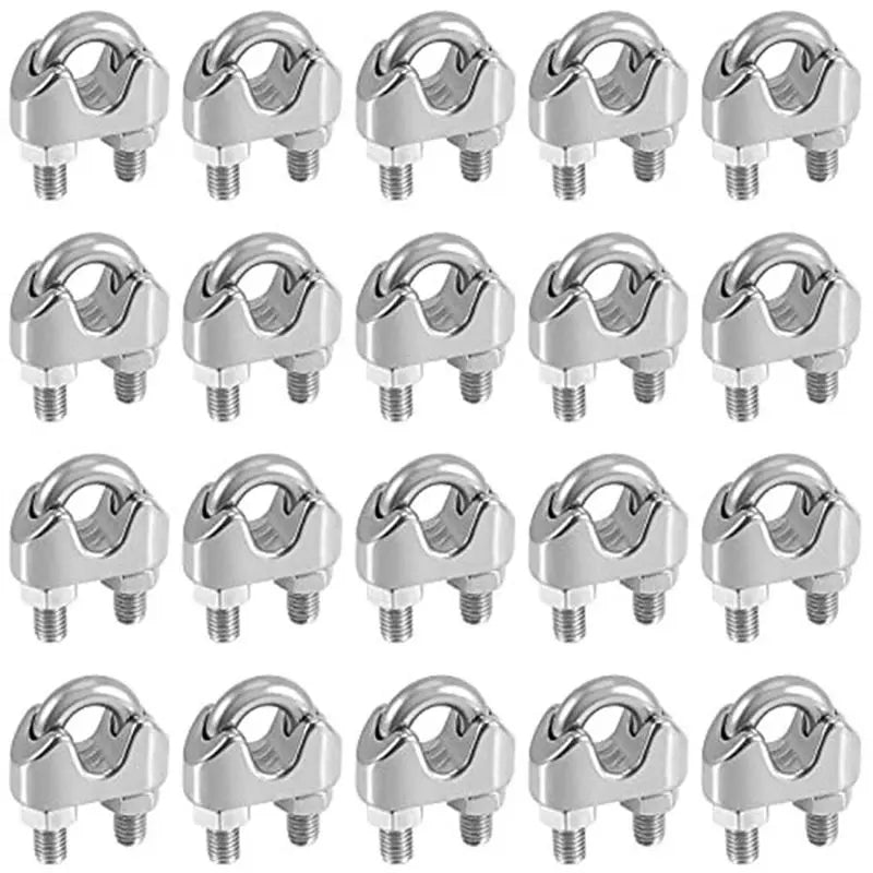 LIKE WISH 3/8 Inch Wire Rope Clamp Heavy Duty Wire Rope Clamp Wire Rope Clip M10 Stainless Steel,20 PCS Oasis Select Default Title