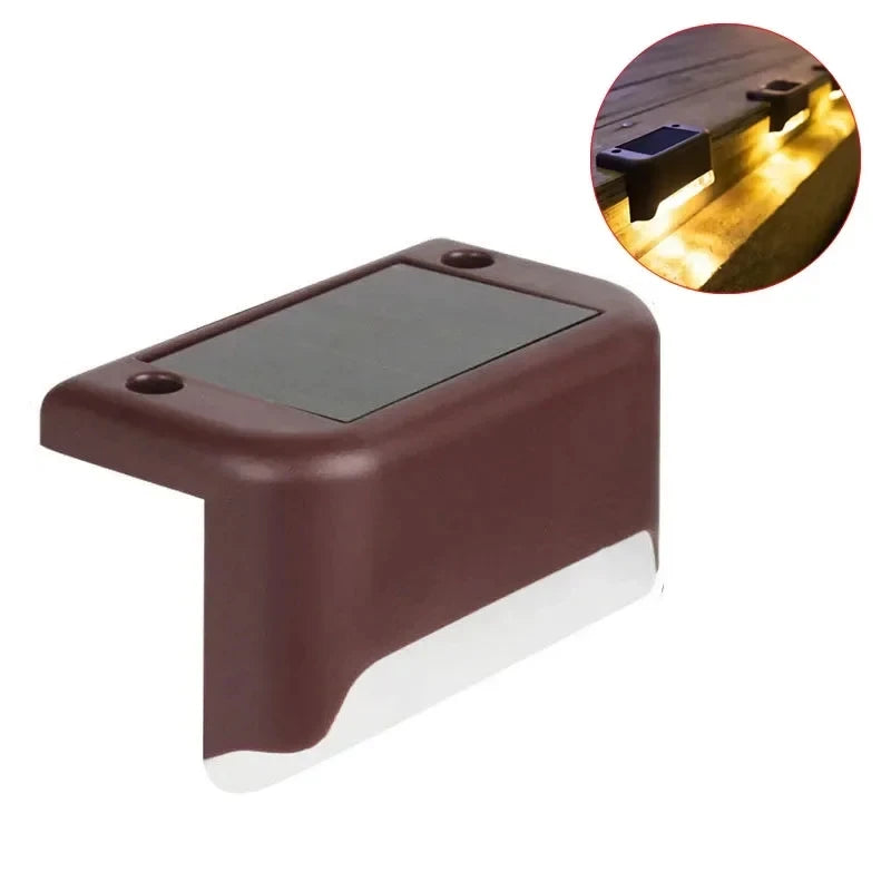 Christmas Outdoor Solar Decorative Light Patio Courtyard Passage Guardrail Step Lamp Outdoor Garden Borders Terrace Fence Light Oasis Select Brown 1PCS