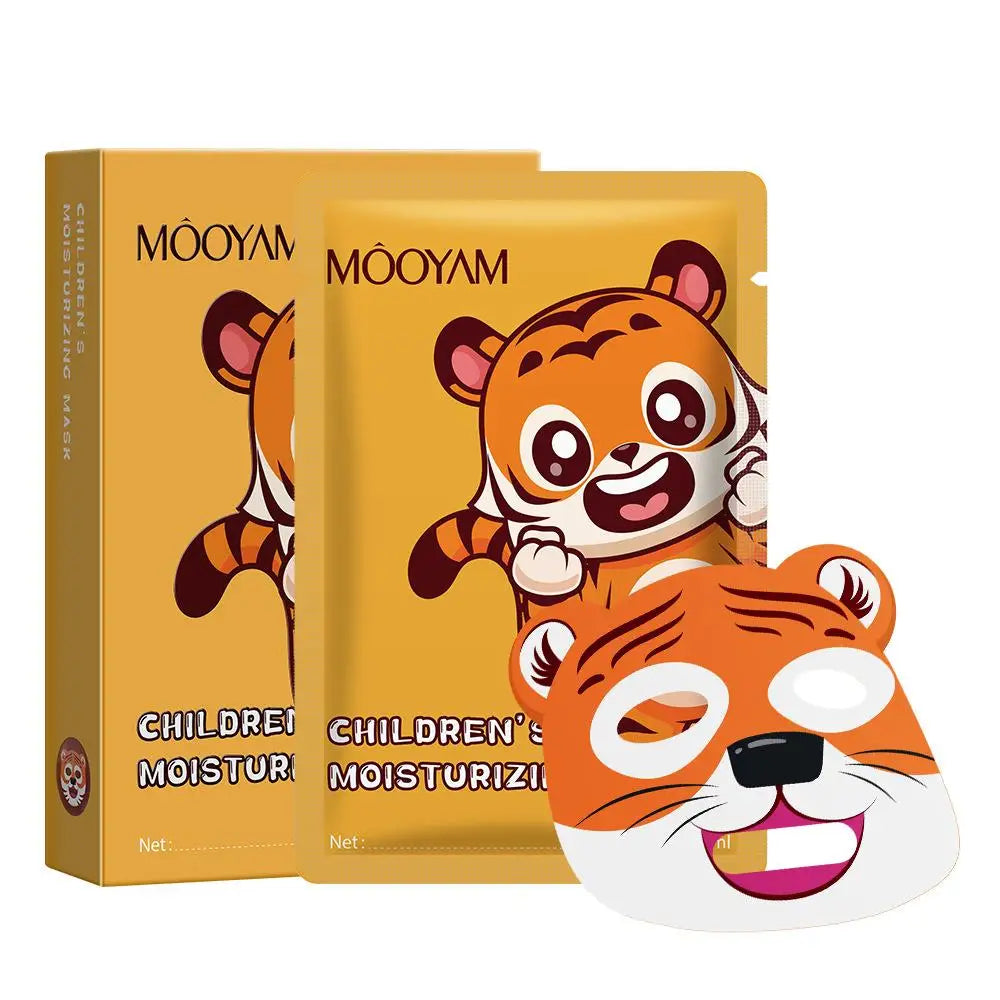 Animal Character Sheet Spa Masks for Kids Teens Collagen Hydrating Moisturizing Skincare Christmas Gift Set Party Favors, 5 Pack Oasis Select orange