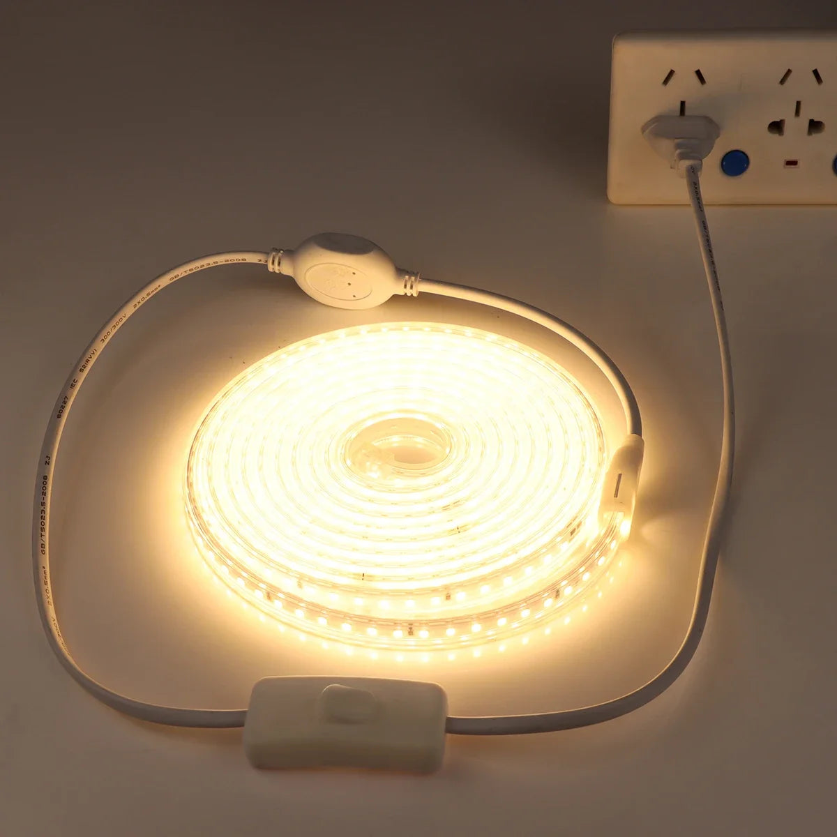 200-230V 2835 SMD LED Strip Light 120LEDs/m Waterproof Outdoor Garden Lawn Path Decor Kitchen Lamp Flexible Ribbon with EU Plug Oasis Select
