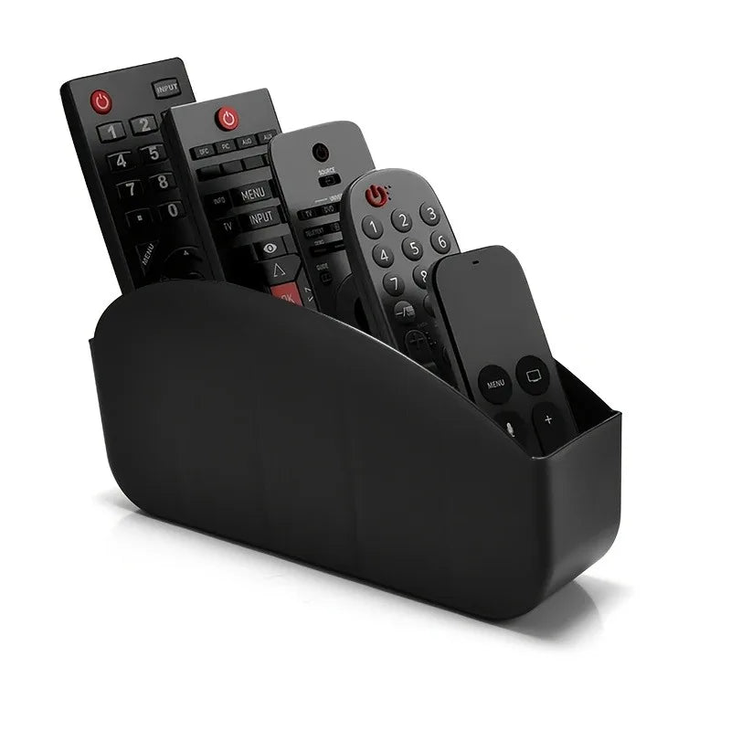 1pc 5 Compartments Remote Control Holder, Plastic Storage Box Organizer for TV, Glasses, Pens, Desk & Living Room Storage Boxes Oasis Select black