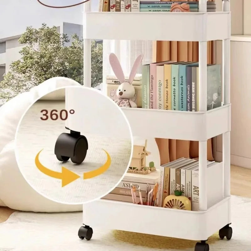 3/4-Tier Rolling Storage Cart with Lockable Wheels | Multi-Room Rolling Storage Cart Oasis Select