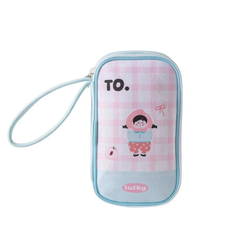 Cartoon Passport Holder Embroidery Waterproof ID Card Storage Bag Multi-layer Large Capacity Documents Passport Organizer Oasis Select Pink