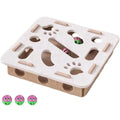 Felt Cat Puzzle Maze – Battery-Free Toy with 3 Secure Bell Balls for Indoor Cats, Encourages Hunting Instincts Oasis Select White