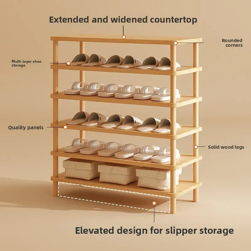 Wooden Shoe Rack Simple And E****mical Household Multi-layer Storage Rack Rental House Dormitory Shoe Cabinet Storage Artifact Oasis Select