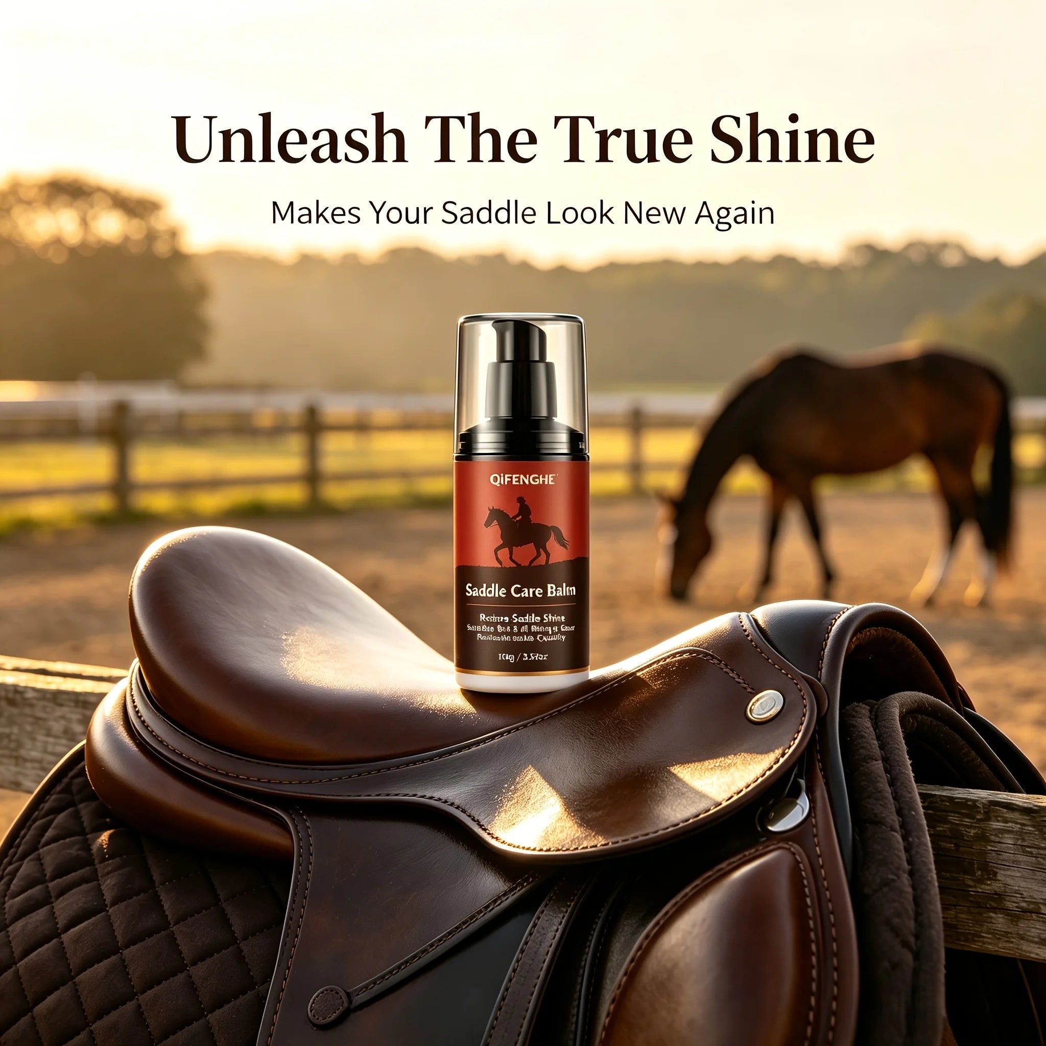 Qifenghe Leather Saddle Care Balm for Equestrian - Revives Dull Dry Saddles Softens Rough Leather Polishes Saddle Pads Riding Ac Oasis Select