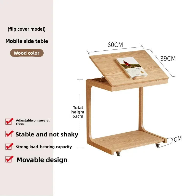 Multi-functional Coffee table removable sofa side small coffee table household living room side table Oasis Select Log color 60A